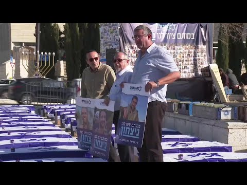 Coffins laid in Jerusalem to protest Gaza ceasefire deal | AFP