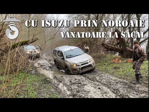Cu ISUZU prin noroaie. Vanatoare la sacal.