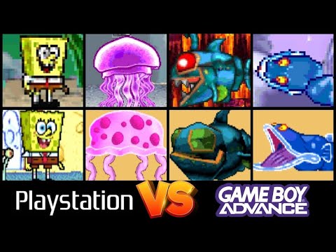 SpongeBob SquarePants: SuperSponge - BOSSES COMPARISON | Game Boy Advance vs. PlayStation