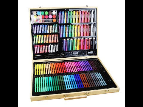 Wooden Case Drawing Deluxe Art Set