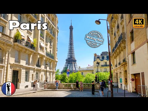 🇫🇷 Paris 16th arr. Rue des Eaux, Eiffel Tower, Trocadero, Av. Foch - Amazing Walking Tour [4K/60fps]