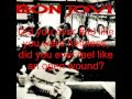 Bon Jovi - Save a Prayer (lyrics) 