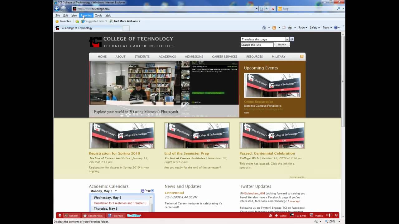How to use the TCI College website