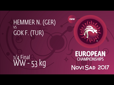 1/4 WW - 53 kg: N. HEMMER (GER) df. F. GOK (TUR) by FALL, 5-0