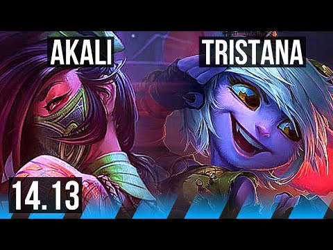 AKALI vs TRISTANA (MID) | 8/0/1, 6 solo kills, Legendary, 700+ games | BR Diamond | 14.13