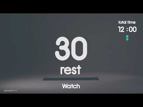 HIIT Timer - 30/30 Second Intervals, 20 min, 5 Movements, 4 Rounds - No Music