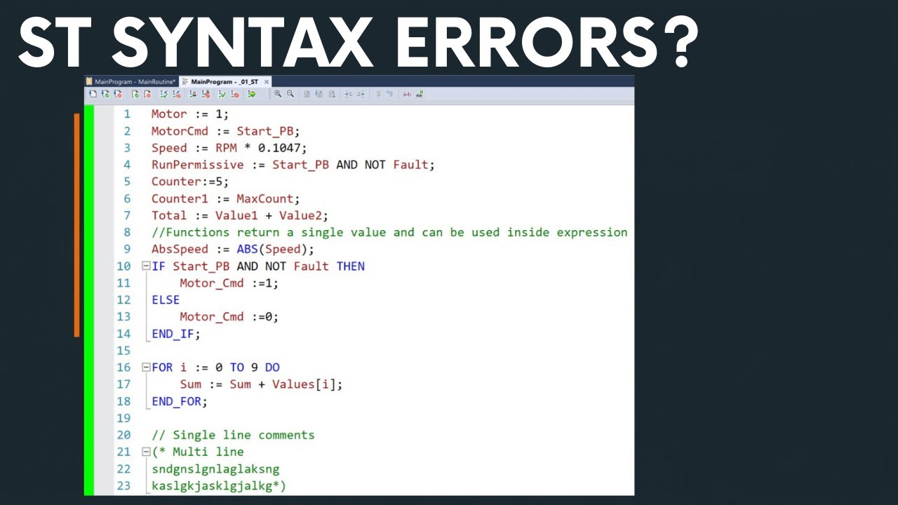 Structured Text Syntax for Beginners (Studio 5000)
