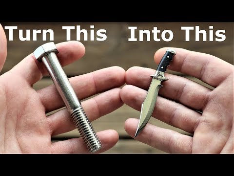 I Turn a Stainless Steel Bolt into a Beautiful little Hunting Knife