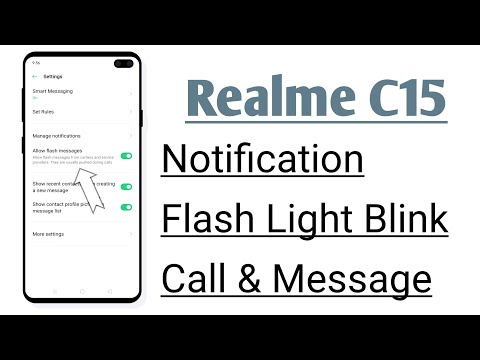 Realme C15 Call And Message Notification Flash Light Blink Setting