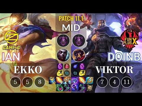 OZ Ian Ekko vs FPX Doinb Viktor Mid - KR Patch 11.1
