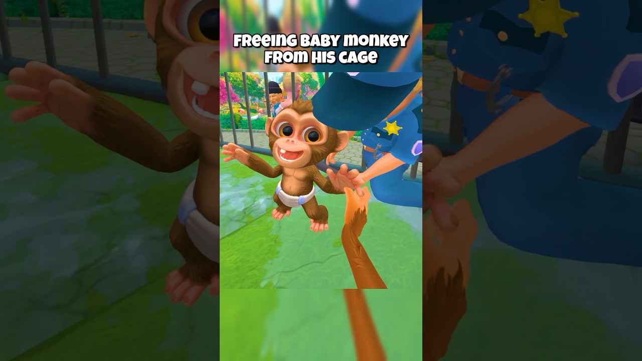 Freeing Baby Monkey From His Cage 🐒 #iammonkey
