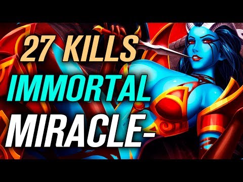 Miracle- • Queen of Pain • Immortal 27 Kills — Pro MMR