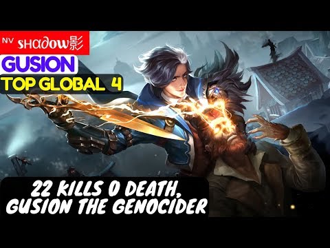 22 Kills 0 Death, Gusion The Genocider [Top Global 4 Gusion] | ᶰᵛ sнα∂ow影 Gusion Mobile Legends