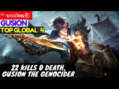 <h1 class=title>22 Kills 0 Death, Gusion The Genocider [Top Global 4 Gusion] | ᶰᵛ sнα∂ow影 Gusion Mobile Legends</h1>