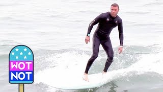 Liev Schreiber Surfing in Malibu