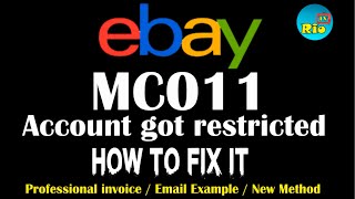 How To FIX MC011 eBay restriction Professional invoice Email Example
