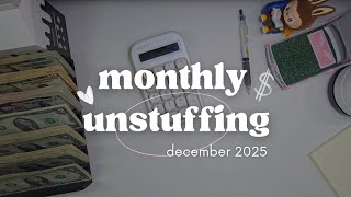 2025 december cash condensing & unstuffing to pay expenses | sinking funds & savings