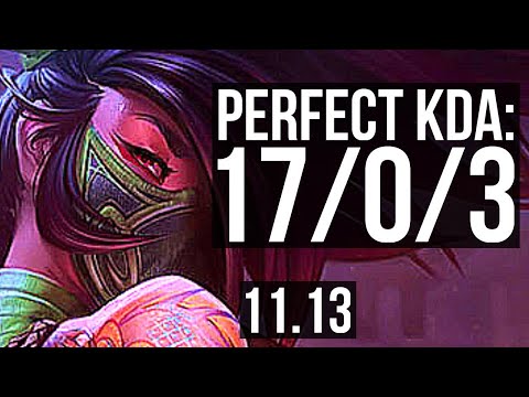 AKALI vs EKKO (MID) | 17/0/3, Quadra, Legendary, 66% winrate | EUW Grandmaster | v11.13