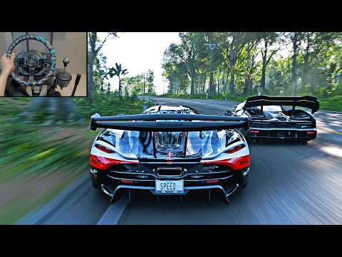 1600HP Koenigsegg Jesko Goliath Race - Forza Horizon 5 | Steering Wheel Gameplay