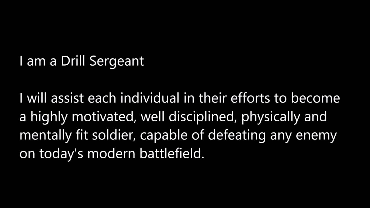 The Drill Sergeant Creed