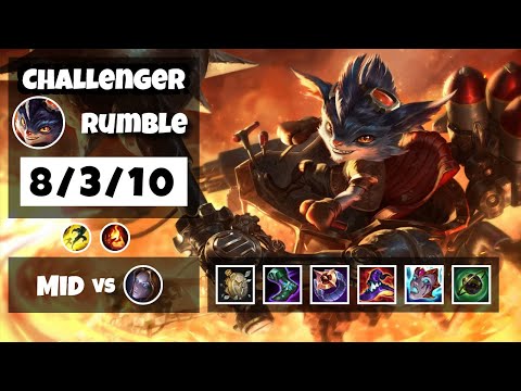 Rumble vs Orianna 11.8 Mid Lane Challenger Gameplay S11 (8/3/10) - NA