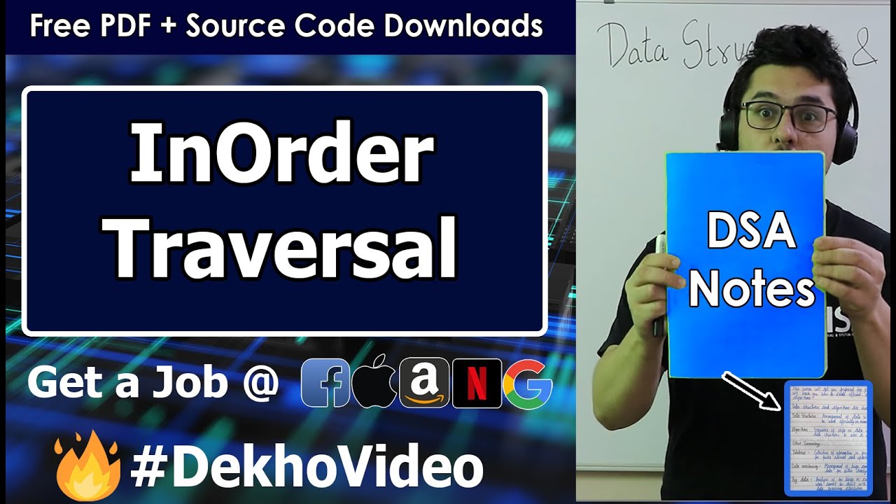 Video thumbnail for InOrder Traversal in a Binary Tree (With C Code)