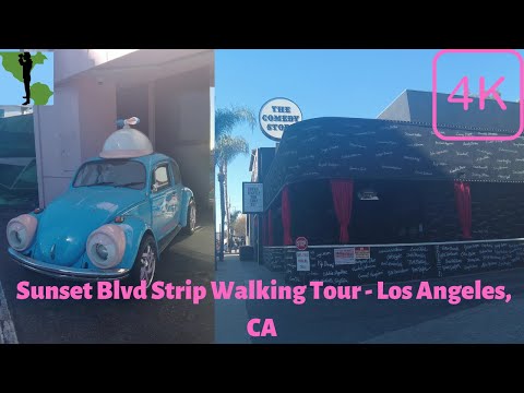 [4K] Sunset Blvd Strip Walking Tour - Los Angeles, CA