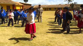 child reciting poetry in peru