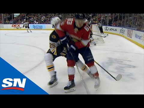 Brandon Carlo Takes An Elbow To The Face From Evgenii Dadonov