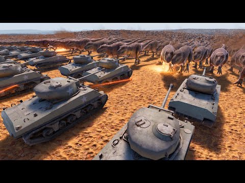 10,000 Sherman Tanks VS 1 MILLION T-REX! - Ultimate Epic Battle Simulator 2 UEBS 2