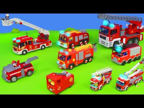 Feuerwehrautos Unboxing: Feuerwehrmann Sam, Paw Patrol, Mickey Maus & Lego Spielzeugautos für Kinder