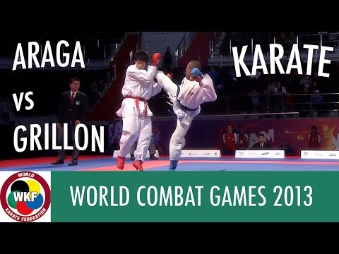 Karate Men's Kumite -84kg. ARAGA vs GRILLON. World Combat Games 2013 | WORLD KARATE FEDERATION