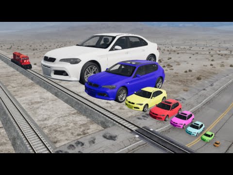 Small to Giant Cars vs Train and Rail - BeamNG.drive