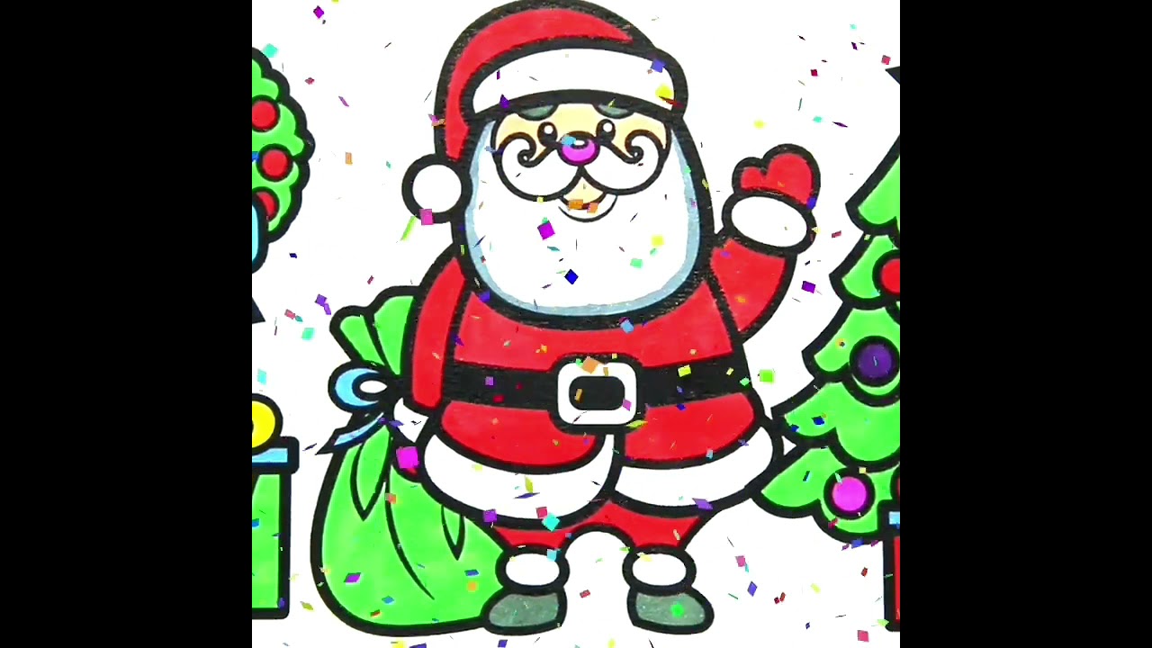 How to Draw Santa Claus Coloring Page 🎅🎄Christmas ✨