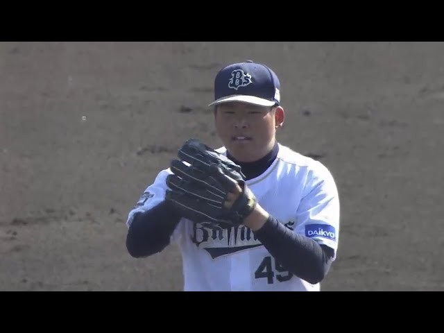 【春季キャンプ】バファローズ・澤田がカープの主軸を相手に3者凡退!!