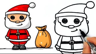 How to Draw a Cute Santa Claus Easy for Beginners