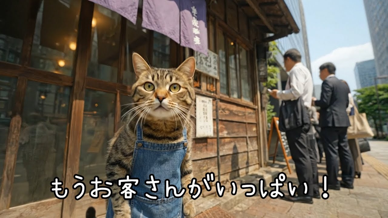 【単発バイト猫のハル】ハル、さくら食堂でバイト！🍛🍗