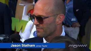 'THE MEG' Premiere Blue Carpet - Jason Statham, Steve Alten, Cliff Curtis, Robert Taylor, Masi Oka video