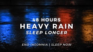 Heavy Rain – Sleep DEEP – Insomnia Relief with Strong Rain | 48 Hours
