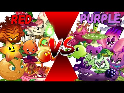 Team PURPLE🟣👿 vs RED-ORANGE🔴👹 Plants - Who Will Win? - PvZ 2 Team Plant vs Team Plant