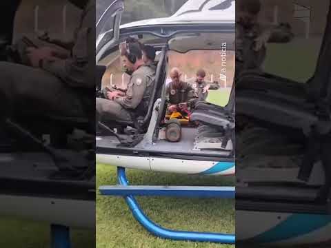 HELICÓPTERO DA NOTAER FAZ REMOÇÃO DE CRIANÇA ATROPELADA EM IRUPI ES