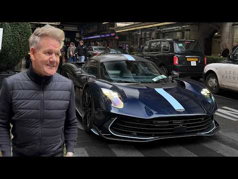 Gordon Ramsay driving his new Aston Martin Valhalla hypercar in London!