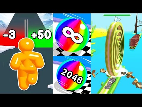 MAX Levels gameplay-Ball Run 2048 Infinity | Ball Run Infinity vs Tall Man Run vs Spiral Roll Rider