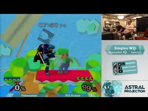 [Melee Singles WQ] Nakamaman(Marth) vs Will Pickles(Luigi) [DownB_ | Astral Projection]