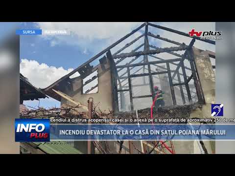 INCENDIU DEVASTATOR LA O CASĂ DIN SATUL POIANA MĂRULUI