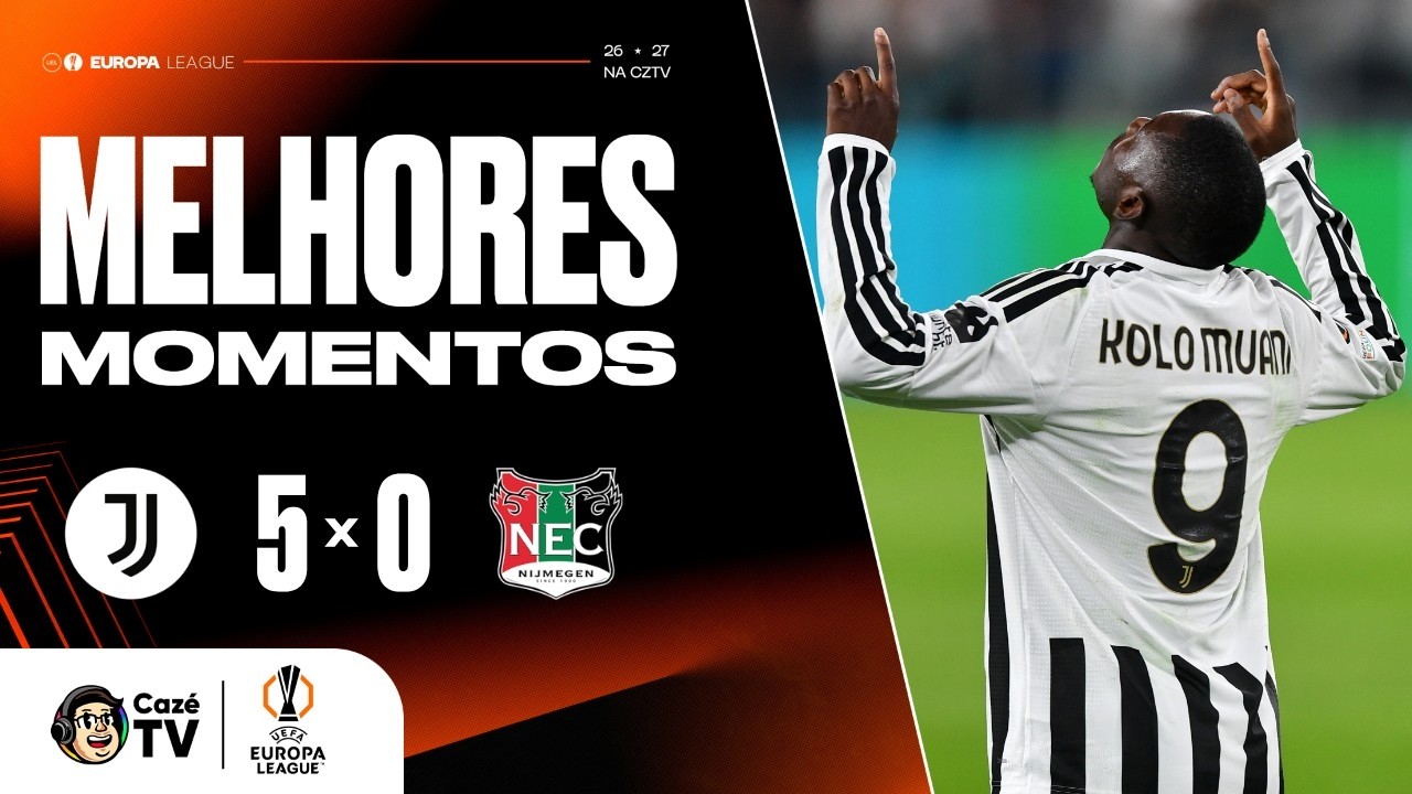 MELHORES MOMENTOS: JUVENTUS 5 X 0 NEC NIJMEGEN | EUROPA LEAGUE 26/27 | 1ª RODADA