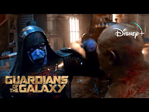 Guardians Of The Galaxy | Drax Vs Ronan - Ronan Arrives On Knowhere Scene | Disney+ [2014]