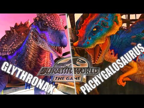 GLYTHRONAX vs PACHYGALOSAURUS - OPEN LEGENDARY RUMBLE PACK | JURASSIC WORLD THE GAME