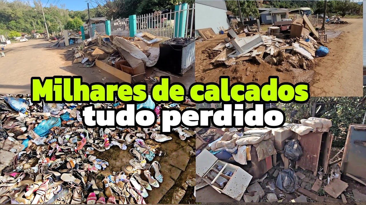 MILHARES DE SANDÁLIAS CARÍSSIMAS FORAM ESPARRAMADAS COM A ENCHENTE