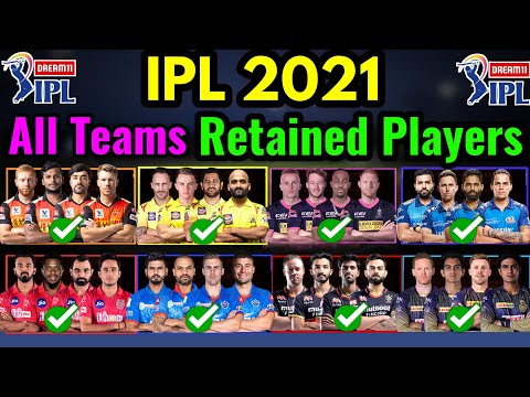 All Teams Retained Players List | CSK, KKR, RCB, MI, RR, KXIP, DC ...